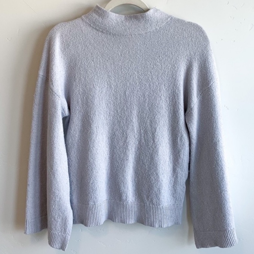 BP Gray Mock Neck Bell Sleeve Sweater